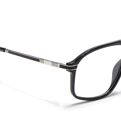 EyeJack Titex Shine Black & Silver Aviator Eyeglasses for Men & Women (18906CL293-C2)