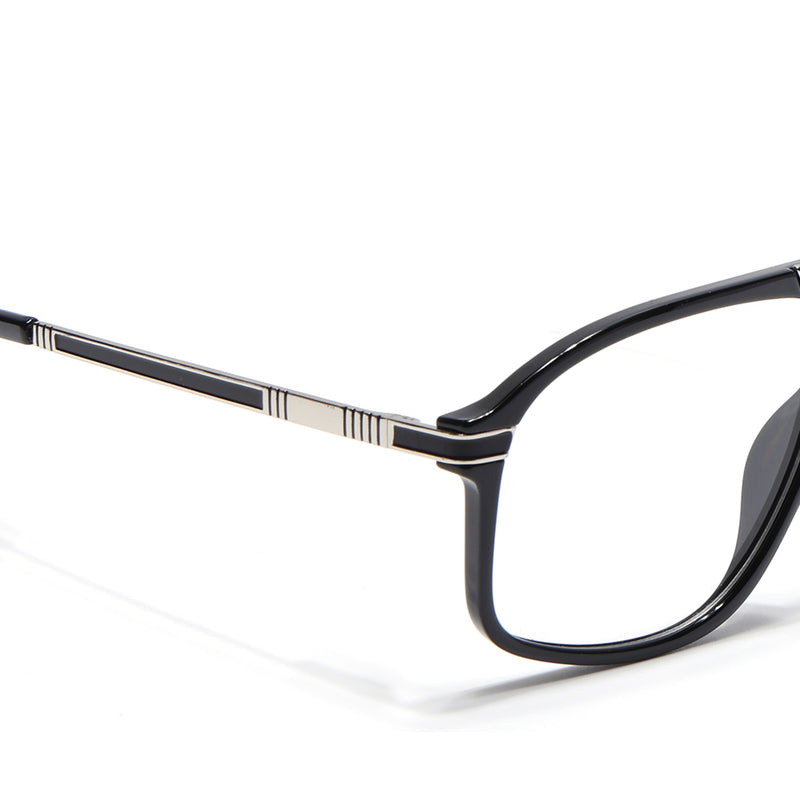 EyeJack Titex Shine Black & Silver Aviator Eyeglasses for Men & Women (18906CL293-C2)