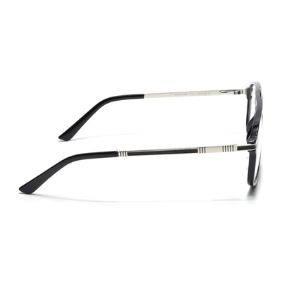 EyeJack Titex Shine Black & Silver Aviator Eyeglasses for Men & Women (18906CL293-C2)