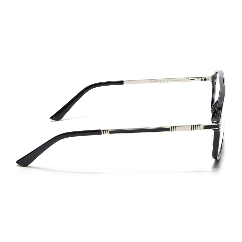 EyeJack Titex Shine Black & Silver Aviator Eyeglasses for Men & Women (18906CL293-C2)