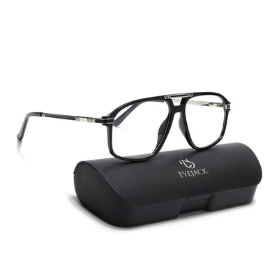 EyeJack Titex Shine Black & Silver Aviator Eyeglasses for Men & Women (18906CL293-C2)