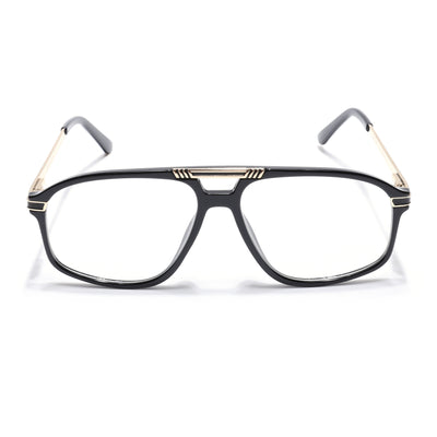 EyeJack Titex Shine Black & Golden Aviator Eyeglasses for Men & Women (18906CL294-C3)