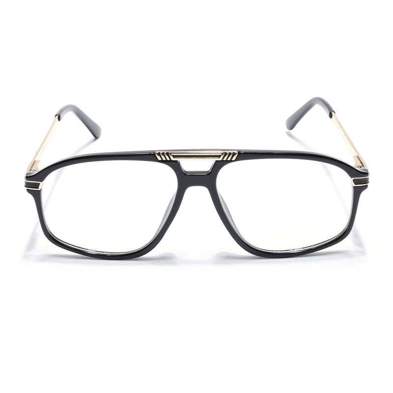 EyeJack Titex Shine Black & Golden Aviator Eyeglasses for Men & Women (18906CL294-C3)