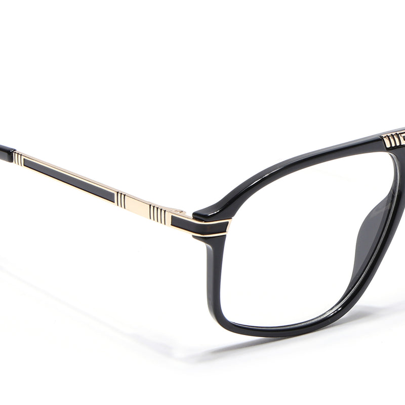 EyeJack Titex Shine Black & Golden Aviator Eyeglasses for Men & Women (18906CL294-C3)