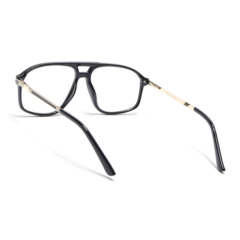 EyeJack Titex Shine Black & Golden Aviator Eyeglasses for Men & Women (18906CL294-C3)