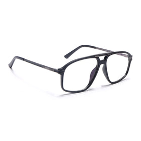 EyeJack Titex Matt Black & Grey Aviator Eyeglasses for Men & Women (18906CL295-C4)