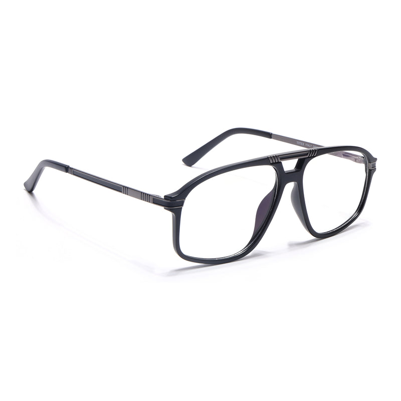 EyeJack Titex Matt Black & Grey Aviator Eyeglasses for Men & Women (18906CL295-C4)