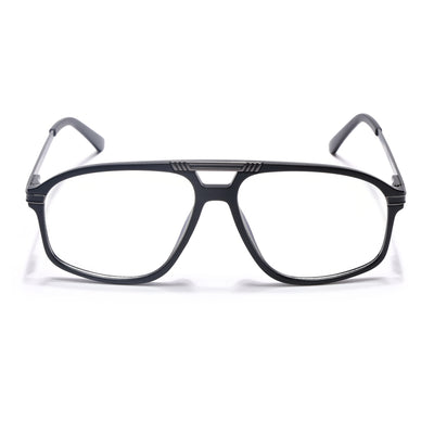 EyeJack Titex Matt Black & Grey Aviator Eyeglasses for Men & Women (18906CL295-C4)