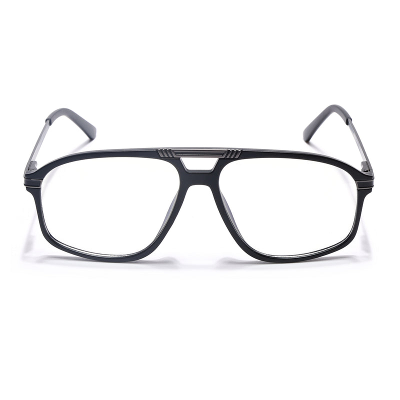 EyeJack Titex Matt Black & Grey Aviator Eyeglasses for Men & Women (18906CL295-C4)