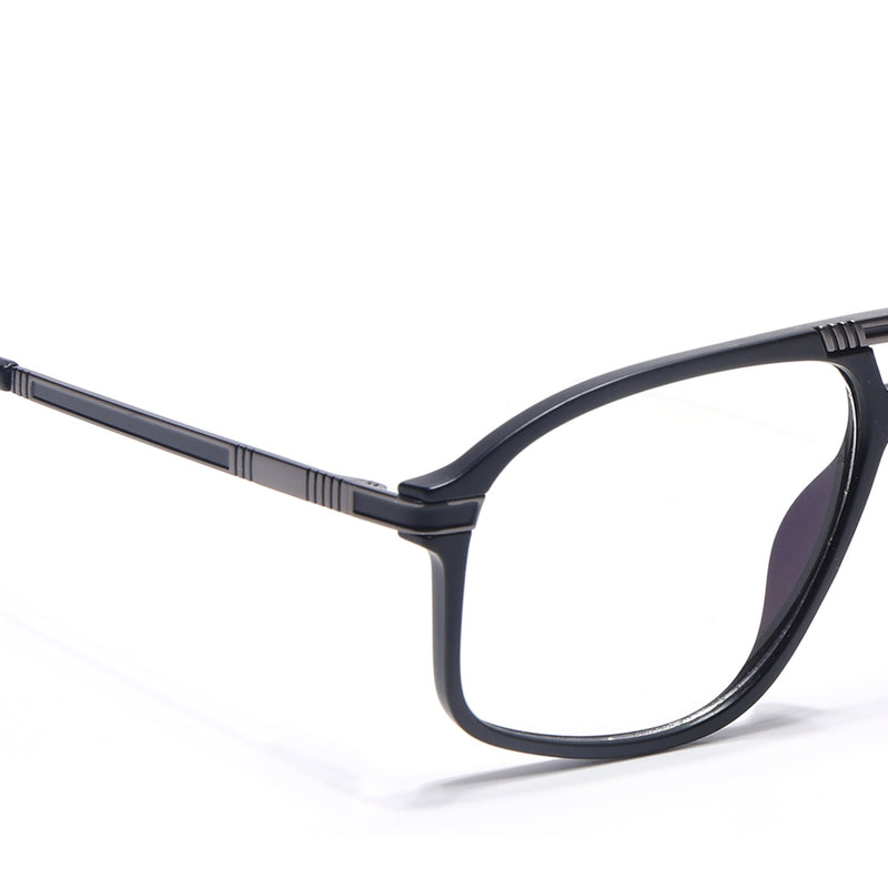 EyeJack Titex Matt Black & Grey Aviator Eyeglasses for Men & Women (18906CL295-C4)