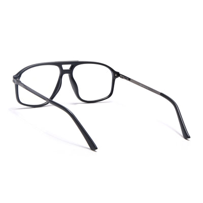 EyeJack Titex Matt Black & Grey Aviator Eyeglasses for Men & Women (18906CL295-C4)