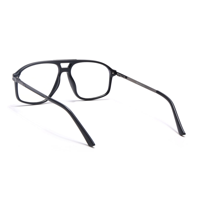 EyeJack Titex Matt Black & Grey Aviator Eyeglasses for Men & Women (18906CL295-C4)