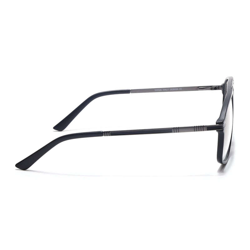 EyeJack Titex Matt Black & Grey Aviator Eyeglasses for Men & Women (18906CL295-C4)