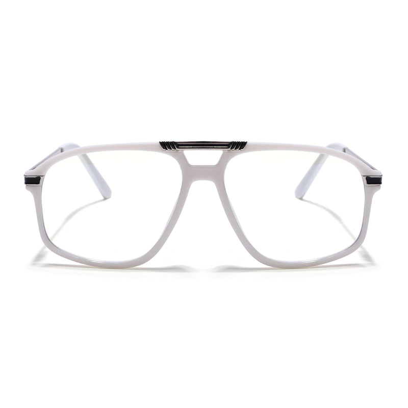 EyeJack Titex White Aviator Eyeglasses for Men & Women (18906CL299-C8)