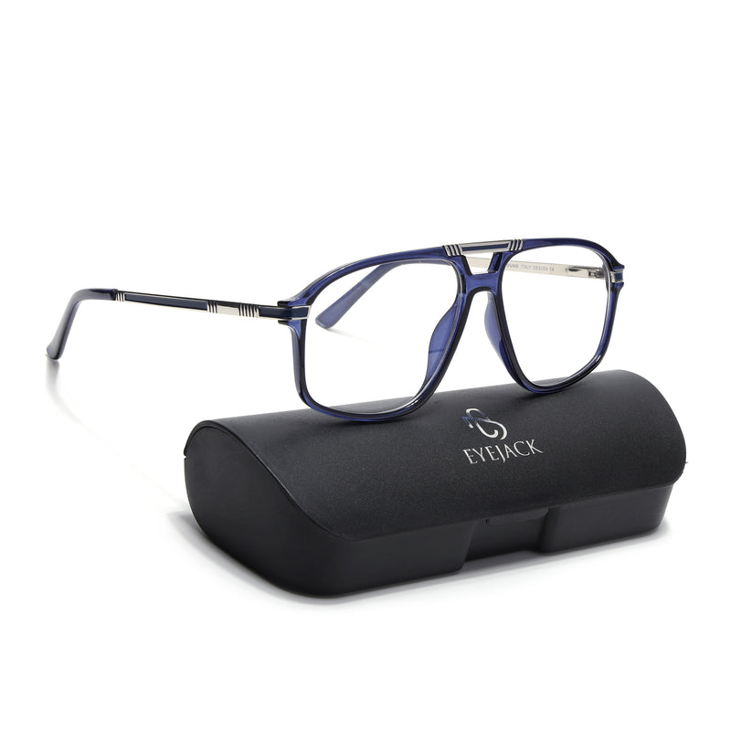 EyeJack Titex Blue Aviator Eyeglasses for Men & Women (18906CL301-C10)