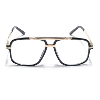 EyeJack Titex Shine Black & Golden Wayfarer Eyeglasses for Men & Women (18907CL305-C3)