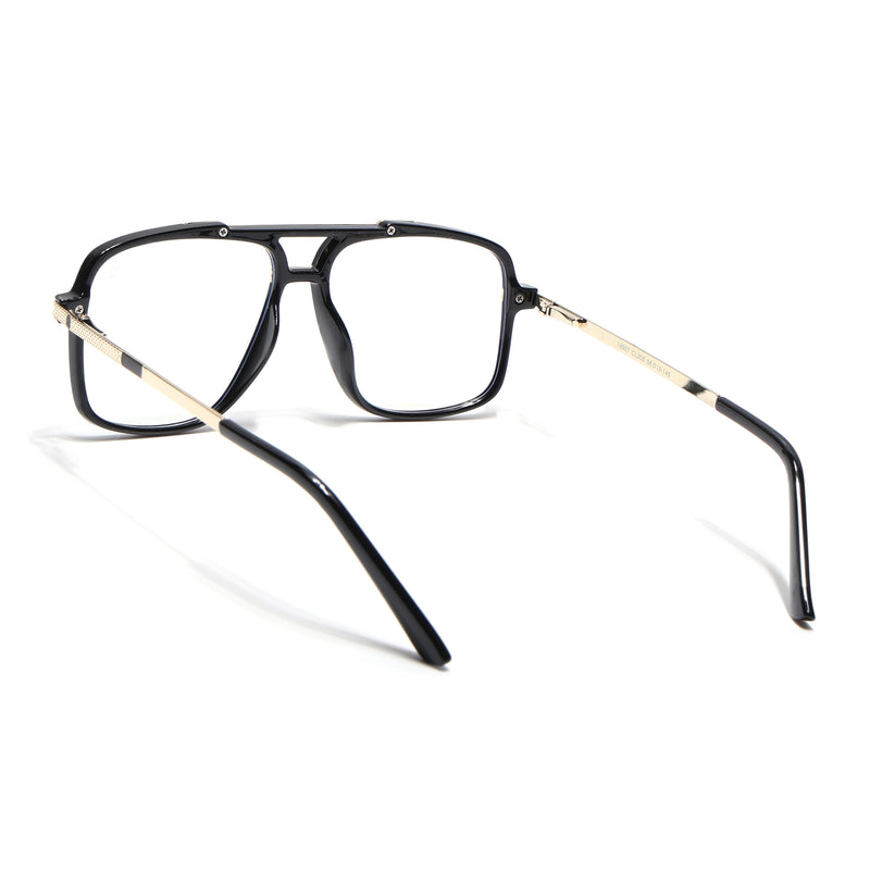 EyeJack Titex Shine Black & Golden Wayfarer Eyeglasses for Men & Women (18907CL305-C3)