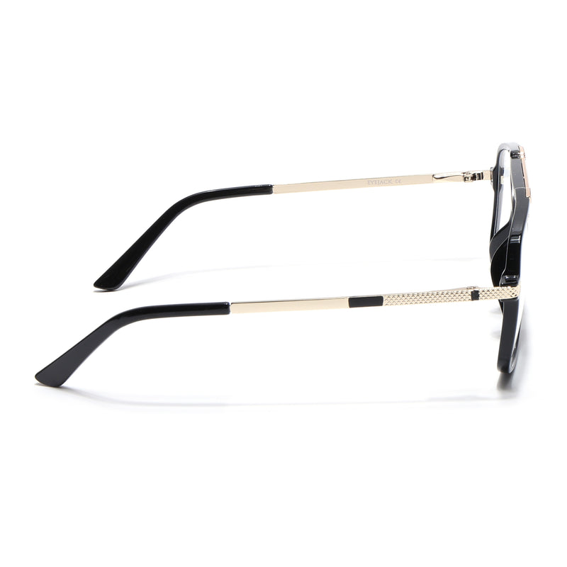 EyeJack Titex Shine Black & Golden Wayfarer Eyeglasses for Men & Women (18907CL305-C3)