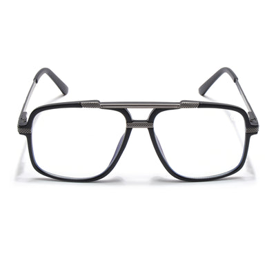 EyeJack Titex Matt Black & Grey Wayfarer Eyeglasses for Men & Women (18907CL306-C4)