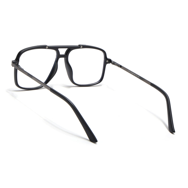 EyeJack Titex Matt Black & Grey Wayfarer Eyeglasses for Men & Women (18907CL306-C4)