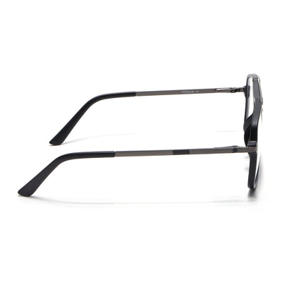 EyeJack Titex Matt Black & Grey Wayfarer Eyeglasses for Men & Women (18907CL306-C4)