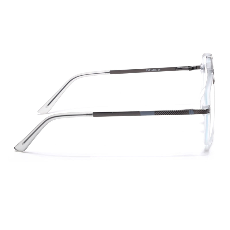EyeJack Titex Matt Grey Wayfarer Eyeglasses for Men & Women (18907CL308-C6)