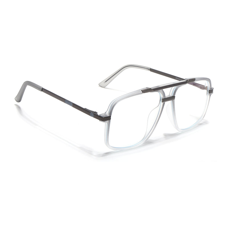 EyeJack Titex Matt Grey Wayfarer Eyeglasses for Men & Women (18907CL308-C6)