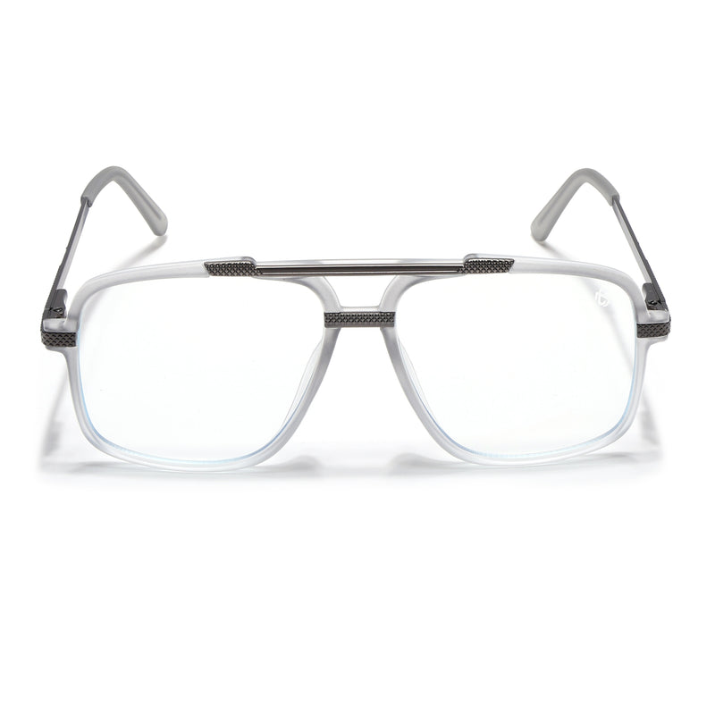 EyeJack Titex Matt Grey Wayfarer Eyeglasses for Men & Women (18907CL308-C6)