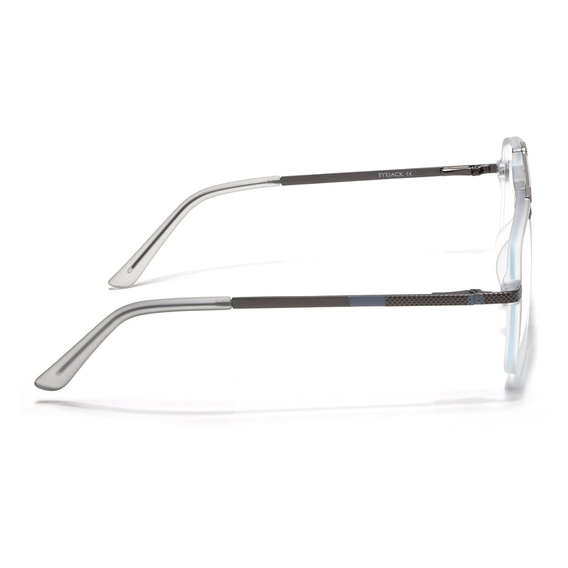 EyeJack Titex Matt Grey Wayfarer Eyeglasses for Men & Women (18907CL308-C6)