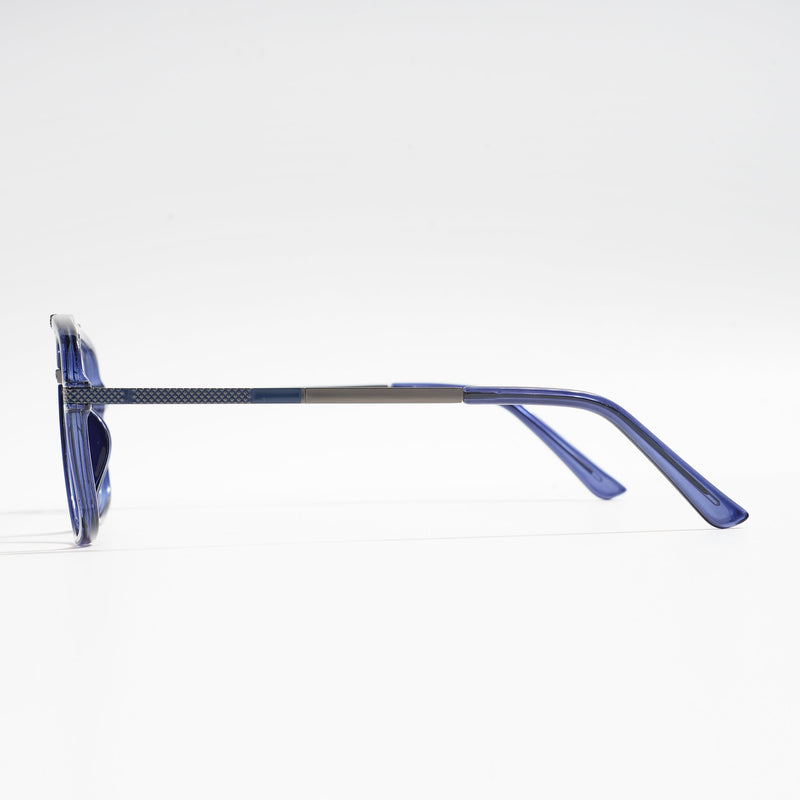 EyeJack Titex Blue & Grey Wayfarer Eyeglasses for Men & Women (18907CL312-C10)
