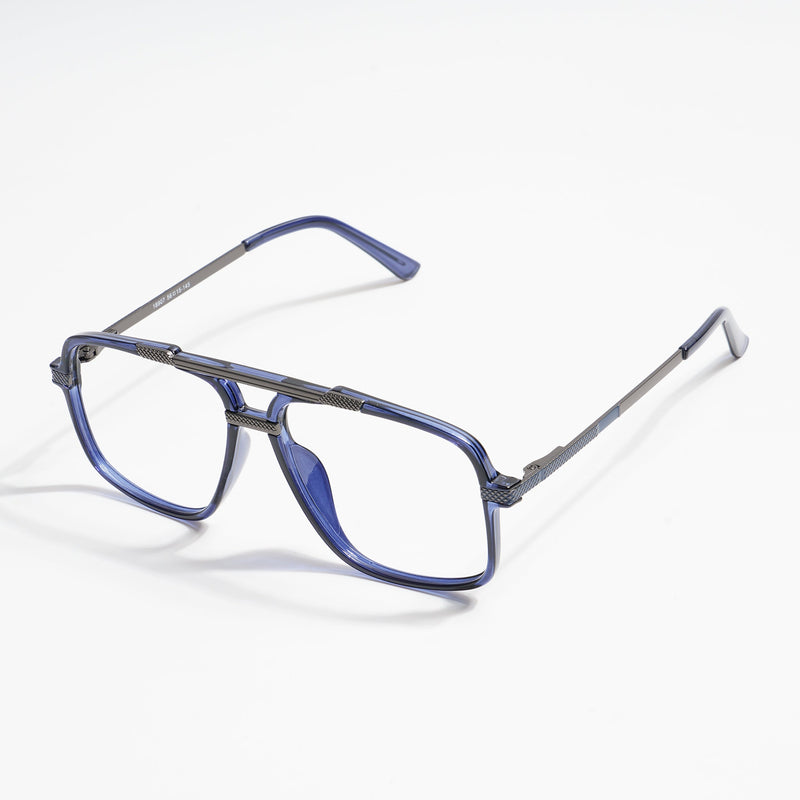 EyeJack Titex Blue & Grey Wayfarer Eyeglasses for Men & Women (18907CL312-C10)