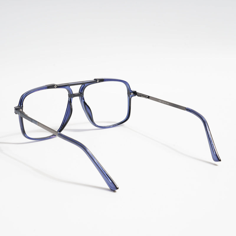 EyeJack Titex Blue & Grey Wayfarer Eyeglasses for Men & Women (18907CL312-C10)