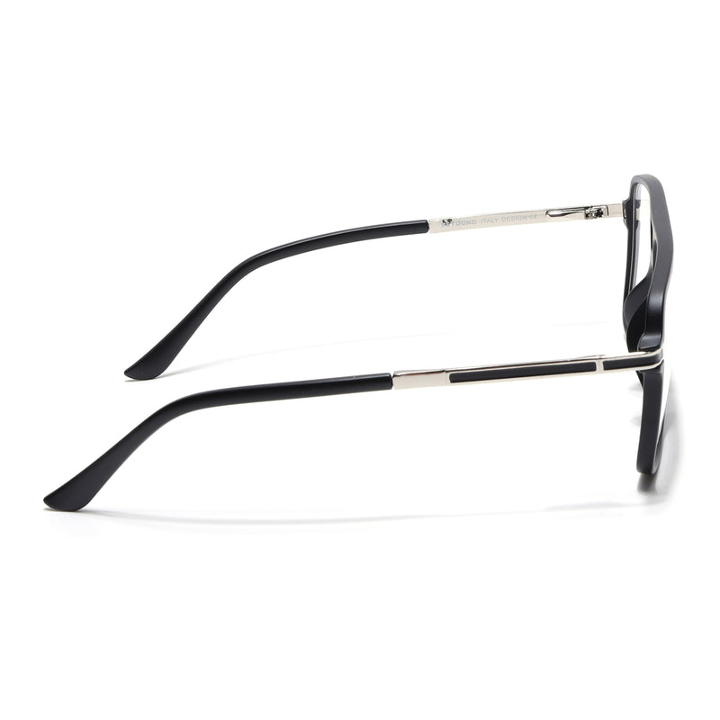 EyeJack Titex Matt Black & Silver Wayfarer Eyeglasses for Men & Women (18908CL314-C1)