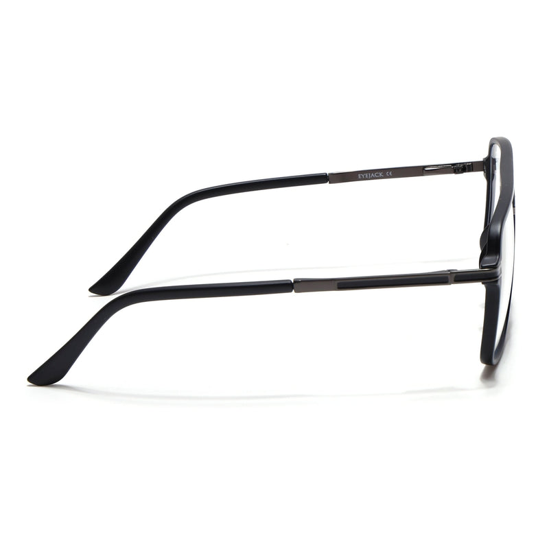 EyeJack Titex Matt Black & Grey Wayfarer Eyeglasses for Men & Women (18908CL317-C4)