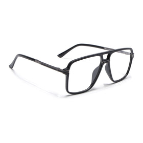 EyeJack Titex Matt Black & Grey Wayfarer Eyeglasses for Men & Women (18908CL317-C4)