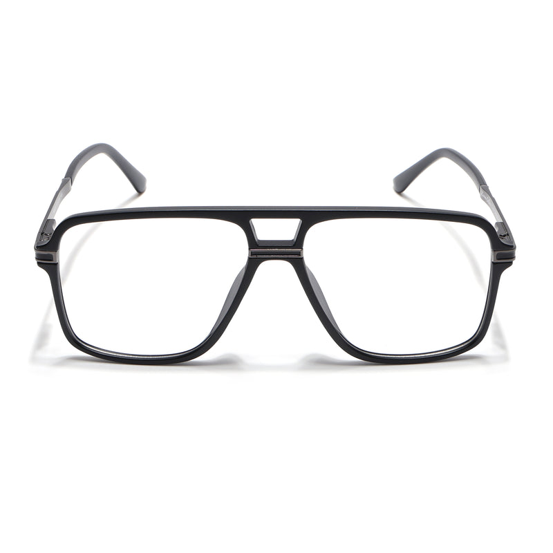 EyeJack Titex Matt Black & Grey Wayfarer Eyeglasses for Men & Women (18908CL317-C4)