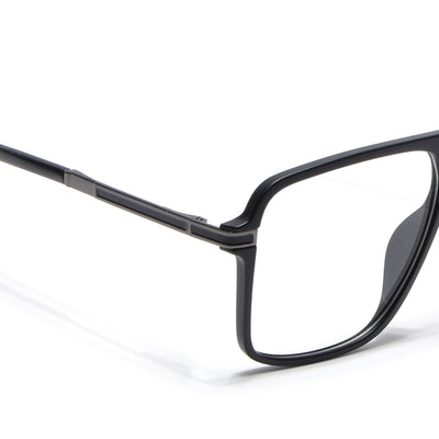 EyeJack Titex Matt Black & Grey Wayfarer Eyeglasses for Men & Women (18908CL317-C4)