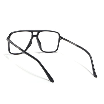 EyeJack Titex Matt Black & Grey Wayfarer Eyeglasses for Men & Women (18908CL317-C4)