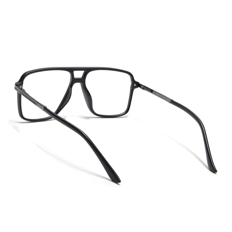 EyeJack Titex Matt Black & Grey Wayfarer Eyeglasses for Men & Women (18908CL317-C4)