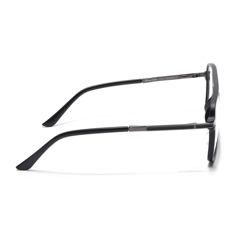 EyeJack Titex Matt Black & Grey Wayfarer Eyeglasses for Men & Women (18908CL317-C4)