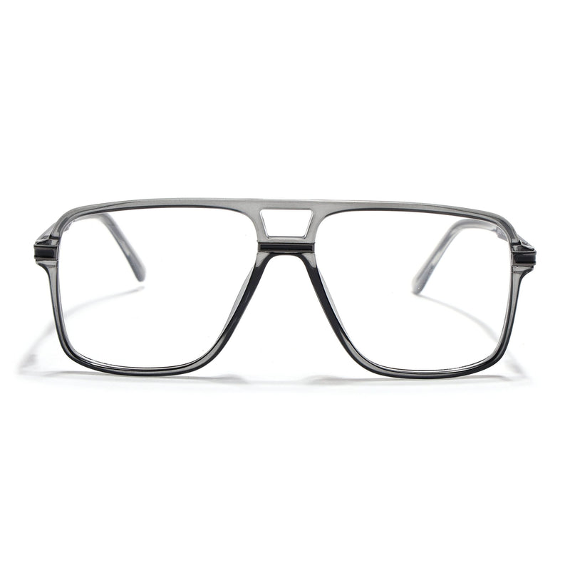 EyeJack Titex Shine Grey Wayfarer Eyeglasses for Men & Women (18908CL318-C5)