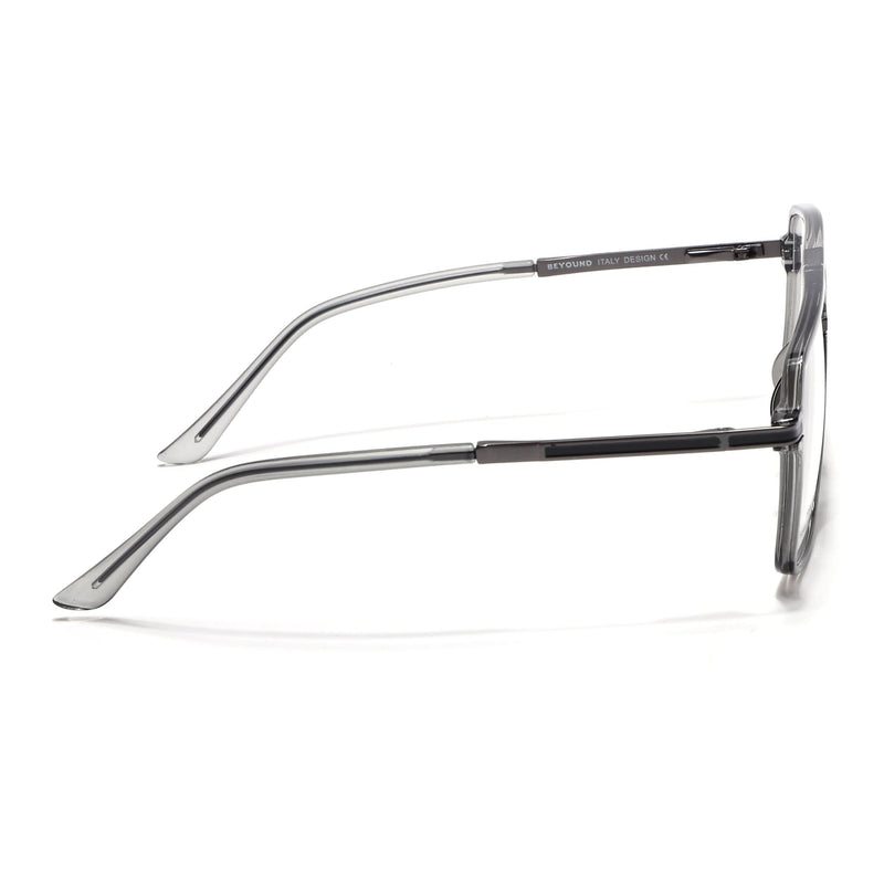 EyeJack Titex Shine Grey Wayfarer Eyeglasses for Men & Women (18908CL318-C5)