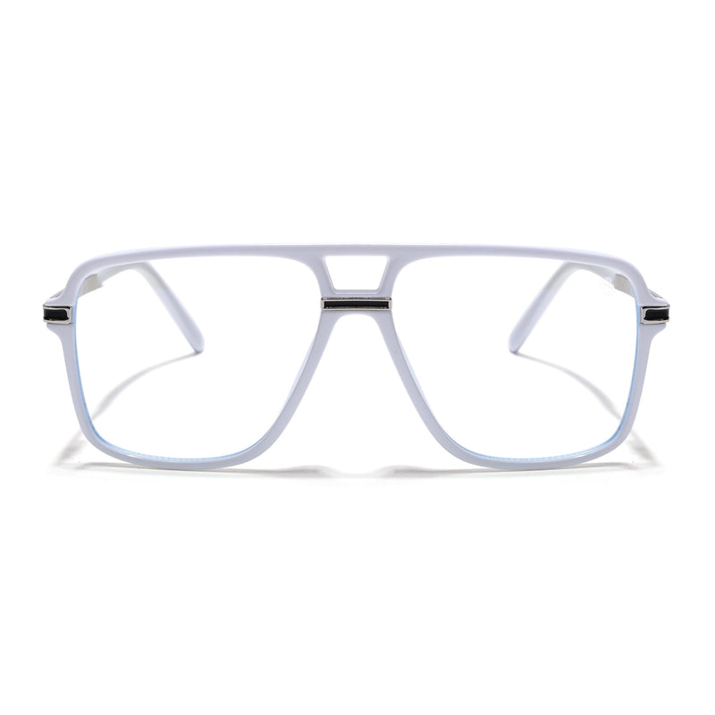 EyeJack Titex White Wayfarer Eyeglasses for Men & Women (18908CL321-C8)