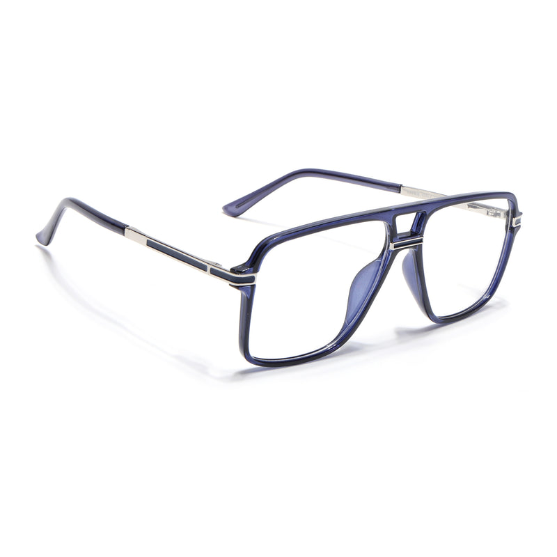 EyeJack Titex Blue Wayfarer Eyeglasses for Men & Women (18908CL323-C10)
