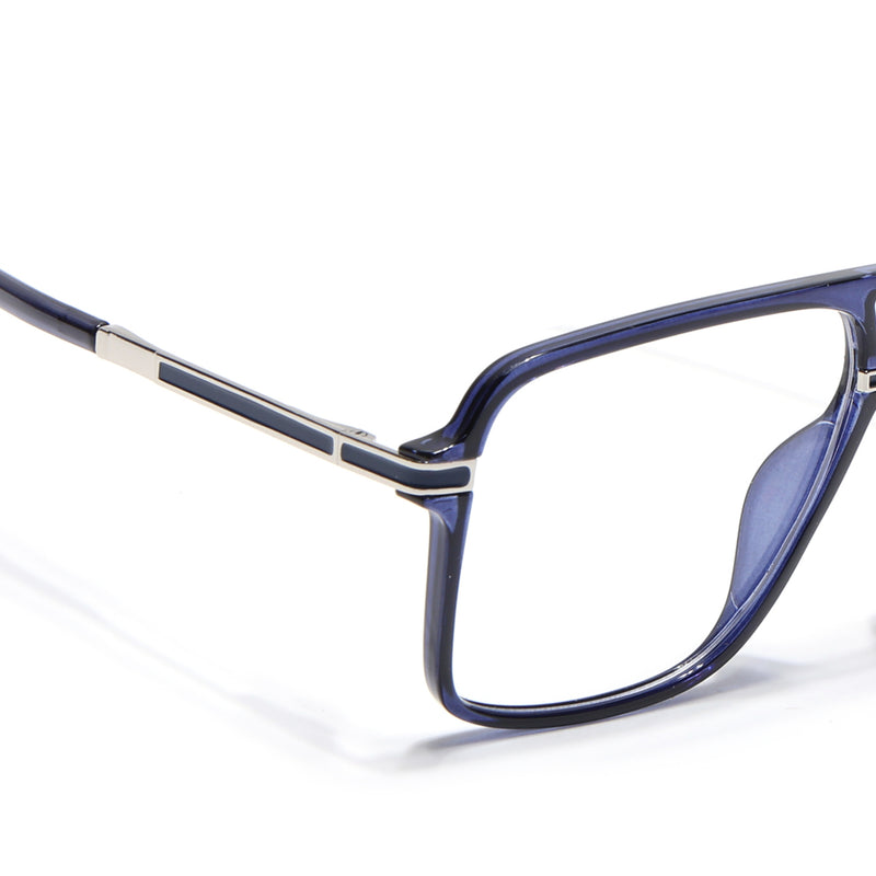 EyeJack Titex Blue Wayfarer Eyeglasses for Men & Women (18908CL323-C10)