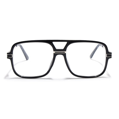 EyeJack Titex Shine Black & Silver Wayfarer Eyeglasses for Men & Women (18909CL326-C2)