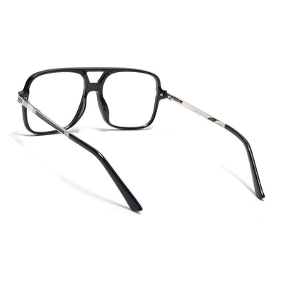 EyeJack Titex Shine Black & Silver Wayfarer Eyeglasses for Men & Women (18909CL326-C2)