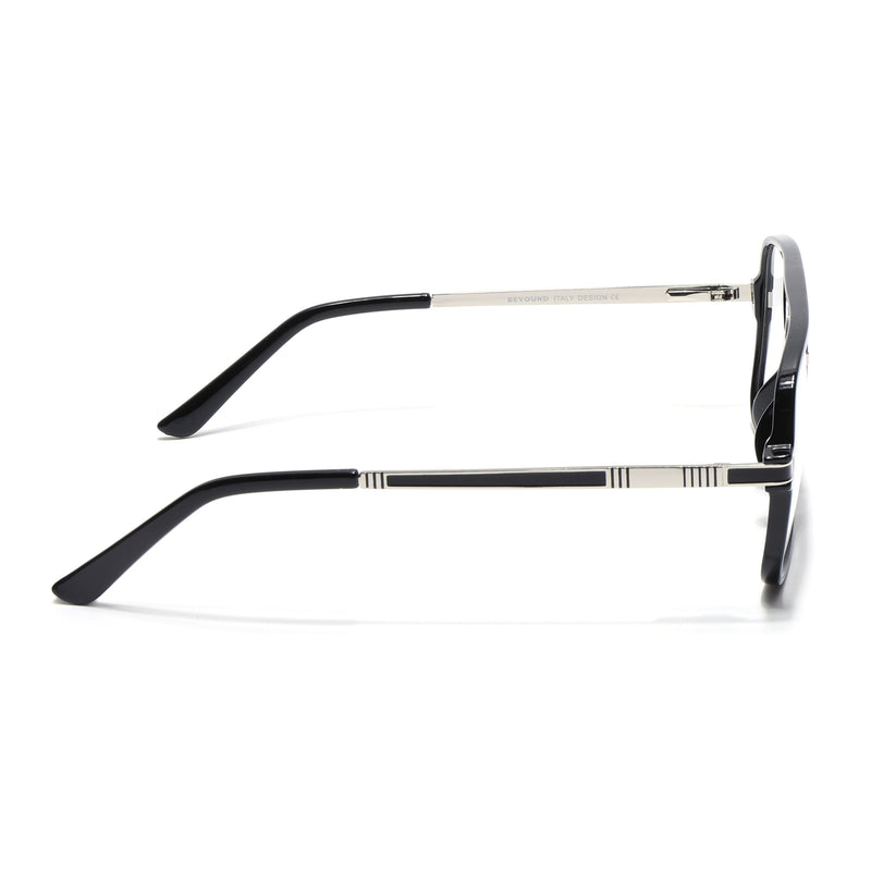 EyeJack Titex Shine Black & Silver Wayfarer Eyeglasses for Men & Women (18909CL326-C2)