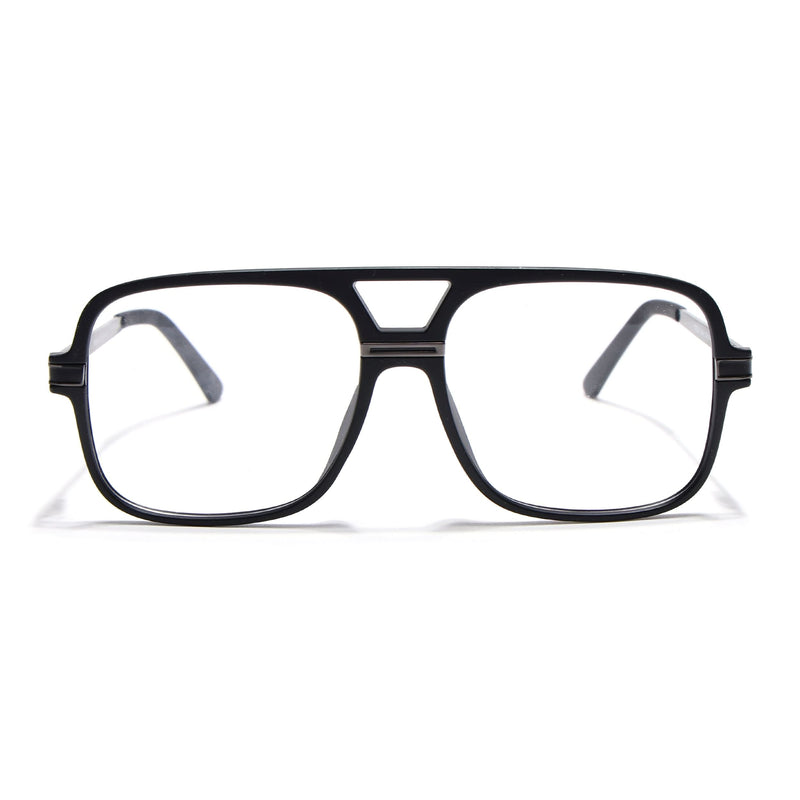 EyeJack Titex Matt Black & Grey Wayfarer Eyeglasses for Men & Women (18909CL328-C4)