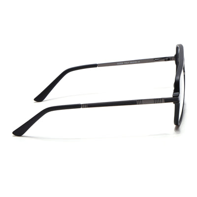 EyeJack Titex Matt Black & Grey Wayfarer Eyeglasses for Men & Women (18909CL328-C4)